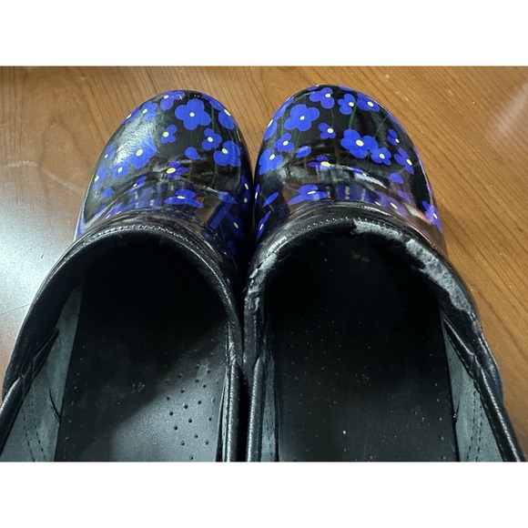 Dansko Professional Viola Patent Clog Shoes Floral Blue Sz  41 ~ 10 - 10.5 - Picture 7 of 7